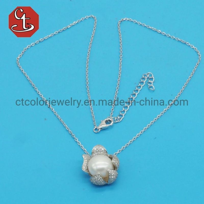 925 Silver Jewelry Sets for Women Zircon Ring Birthday Gift Ring Oblate Natural Freshwater Pearl Rings Wholesales