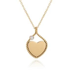 New Design Stainless Steel Rope Chain Heart Pendant Necklace