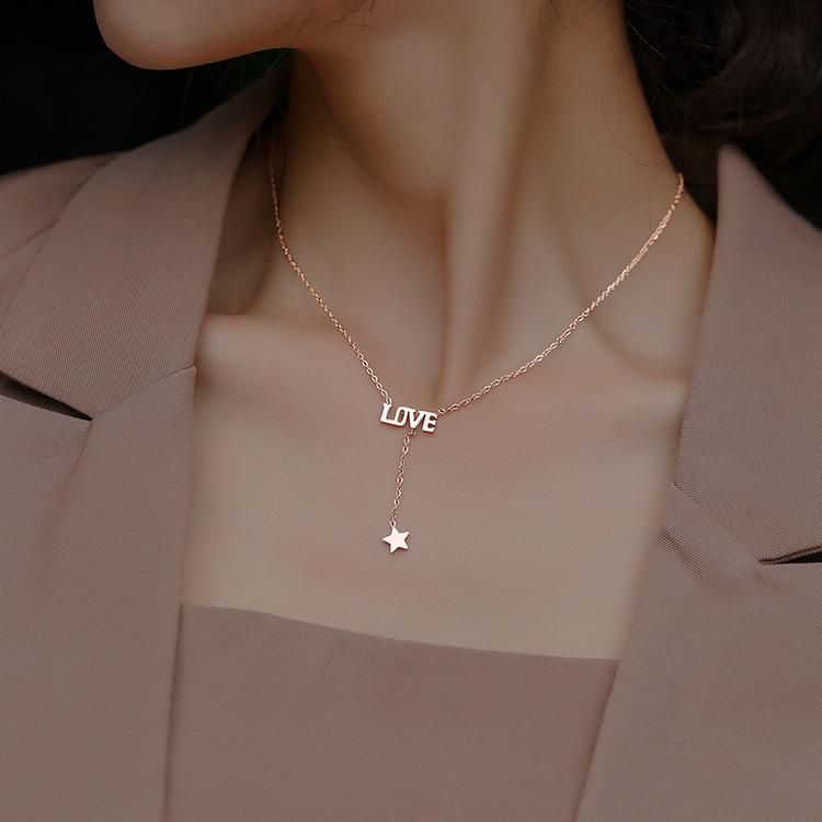 Keep Color Necklace Female Simple Niche Ins Clavicle Chain Temperament Collar Pendant New Tide Ornaments Wholesale