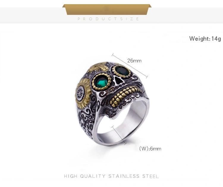 Stainless Steel Jewelry Mens Skull Ring