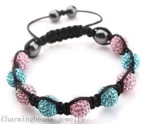 Clay Shamballa Bracelet Fashion Jewelry, Crystal Disco Ball Beaded Bracelets