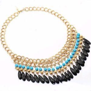 Fashion Water Drop Acrylic Chain Collar Gold Necklace
