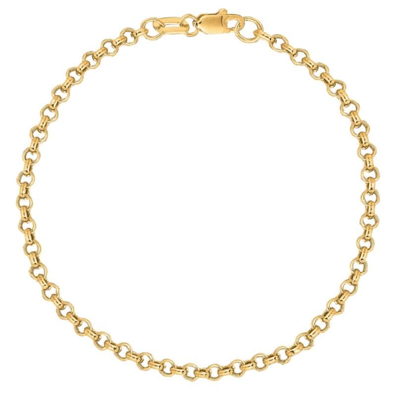18K Real Gold Plated Belcher Necklace Round Circle Link Chain Jewelry Accessories for Men Women