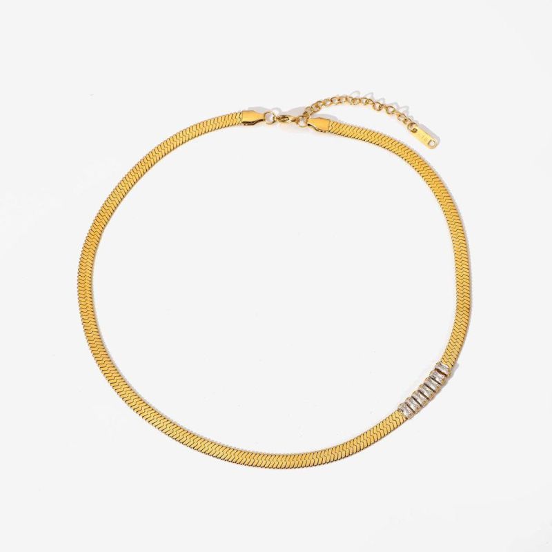 Manufacturer Custom Fashion Jewelry High Quality Waterproof Tarnish Free Necklace 18K Gold Plated Trendy Necklace Stainless Steel Jewelry Men Necklace Jewelry