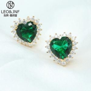 Wholesale 2019 Jewelry Fashion Earrings Heart-Shaped Center Stone 925 Sterling Silver or Brass Jewelry for Women
