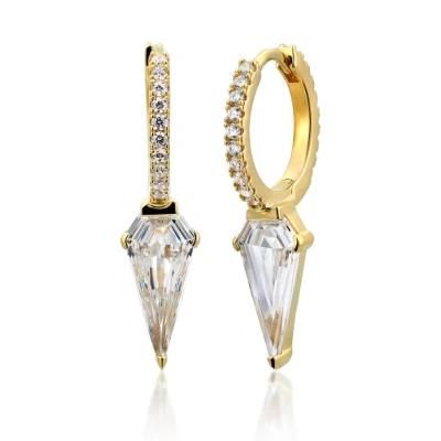 2022 Fashion Jewellery Water Drop Earrings 18K Yellow Gold Plated Hoop Earrings 925 Silver Jewelry Earrings