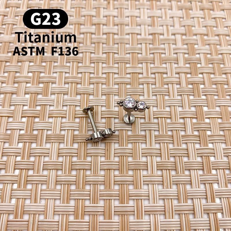 G23 Titanium Labret Studs 16g Lip Studs C Earrings Piercing Internally Threaded Ring Cartilage Piercing Jewelry