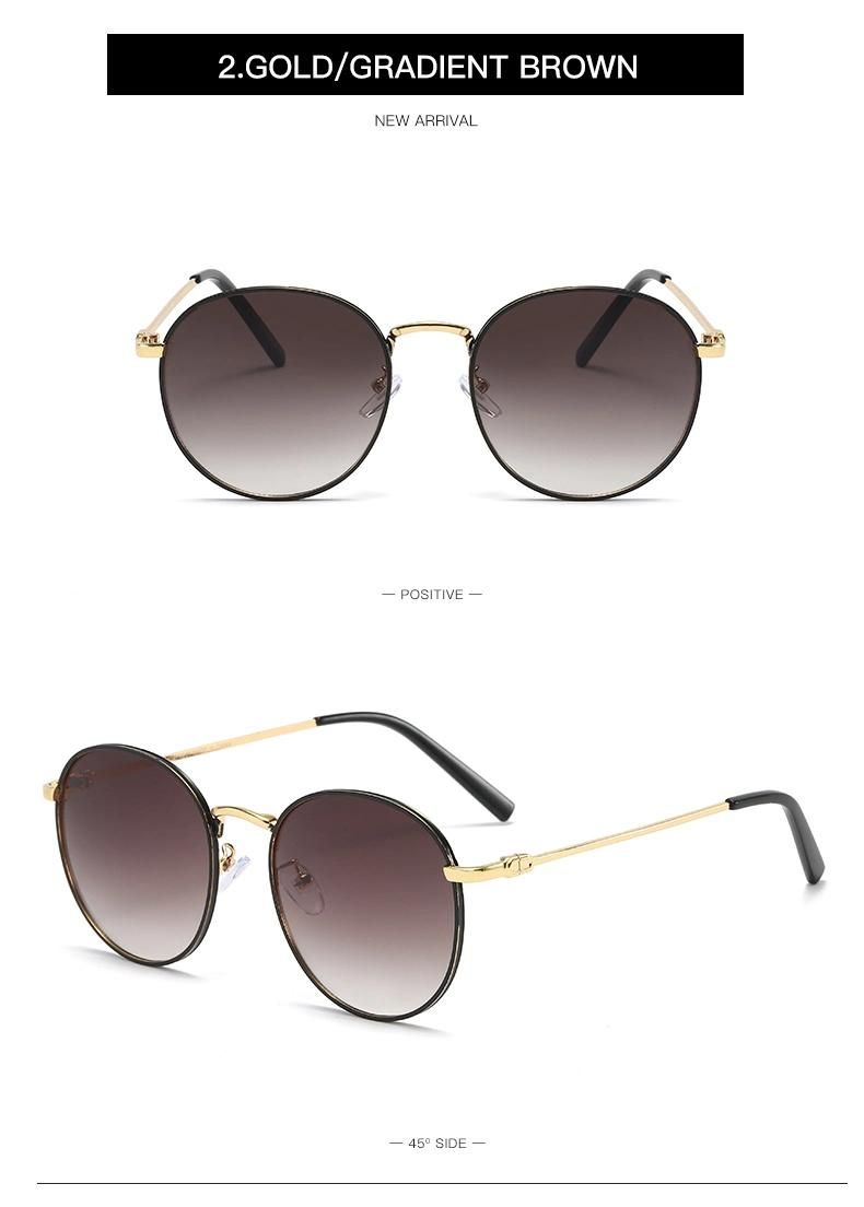 Fashion Metal Round Sunglass Retro Women Sunglasses