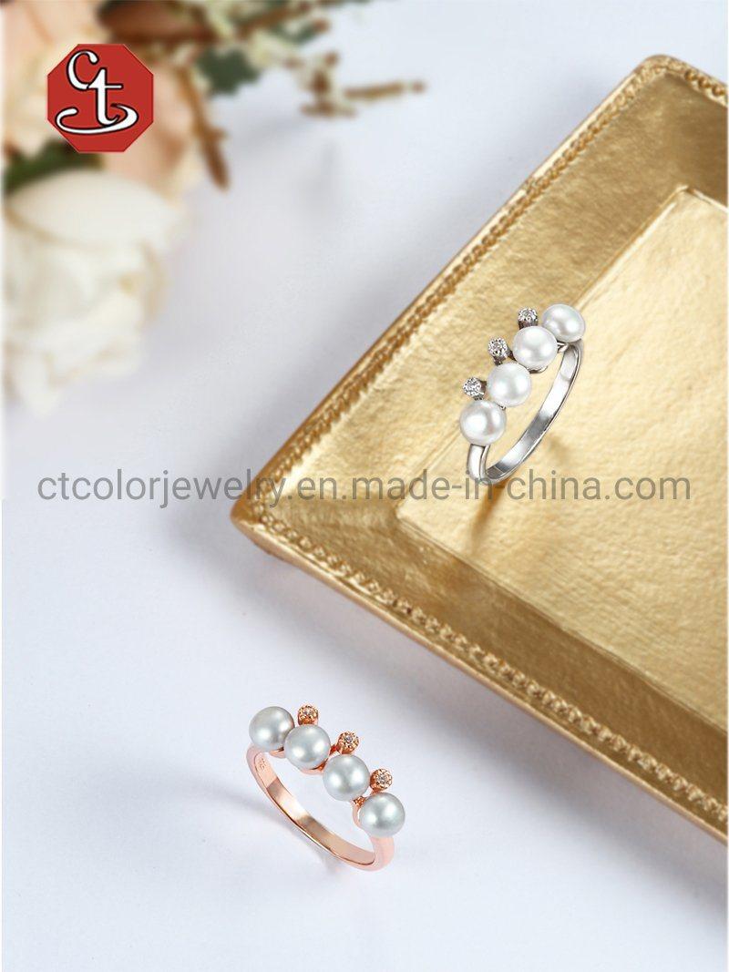 Fashion Jewelry 925 Sterling Silver Pearl Ring