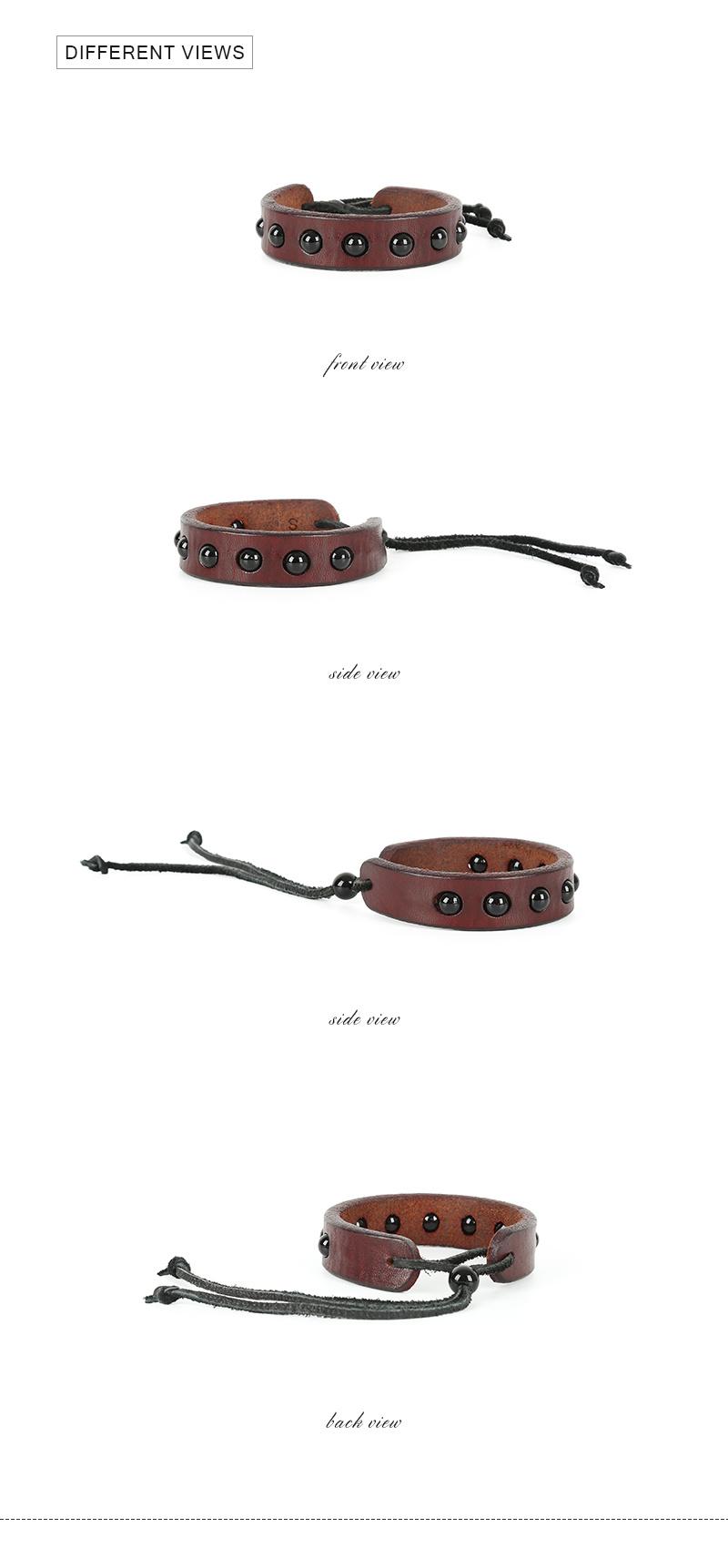 Leather Adjustable Bracelet Cuff Wrap Multicolor Rope Wristband