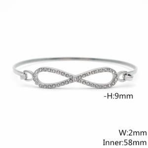 Fashion Jewelry Stainless Steel Bracelet with Crystal 58X2mm