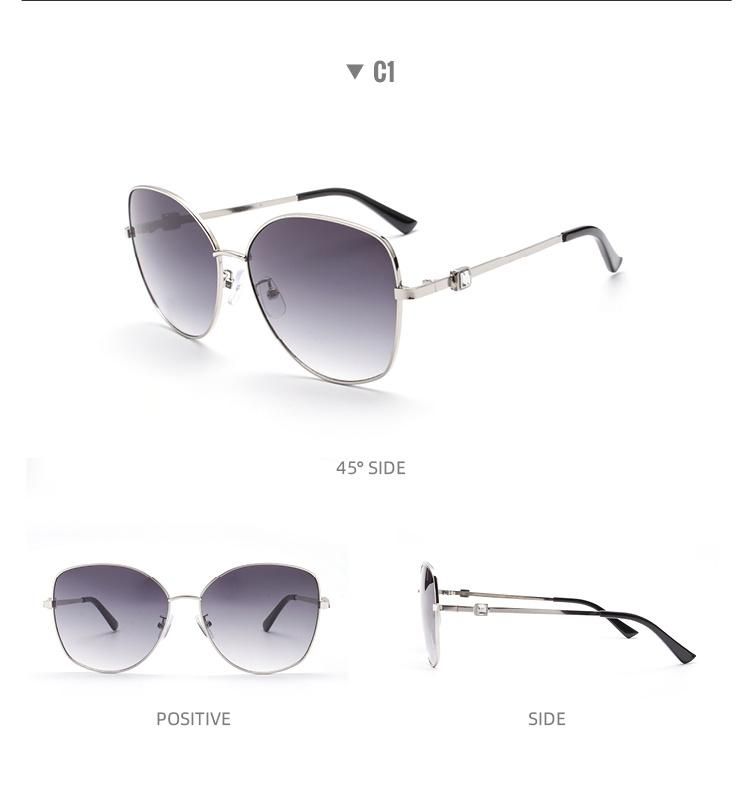 2022 Fashion Oversize Women Sunglasses 2021 Diamond Metal Lady Sunglasses Big Frame