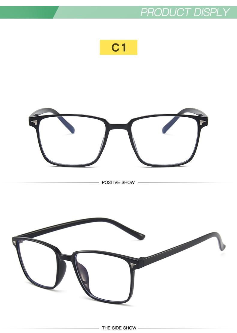 Square Transparent Color Anti-Blue Light Glasses Women′s Light and Comfortable Retro Midin Glasses