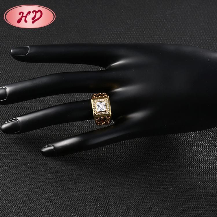 Fashion Women 18K Gold Plated Stainless Silver Steel Engagement Finger Wedding Rings Jewelry Design