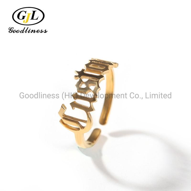 Customized Fashion Hip Hop Personality Cut Ring DIY Letter Ring