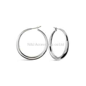 Fashion Jewelry Silver Plated Alloy C Shape Stud Earrings