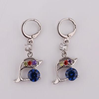 2020 Fashion Jewelry Big Silver Color Drop Earrings with Zircon Stone