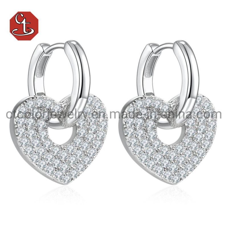 Fashion Jewelry 925 Sterling Silver Enamel Lovely Moon Cat Shape Earrings for Women