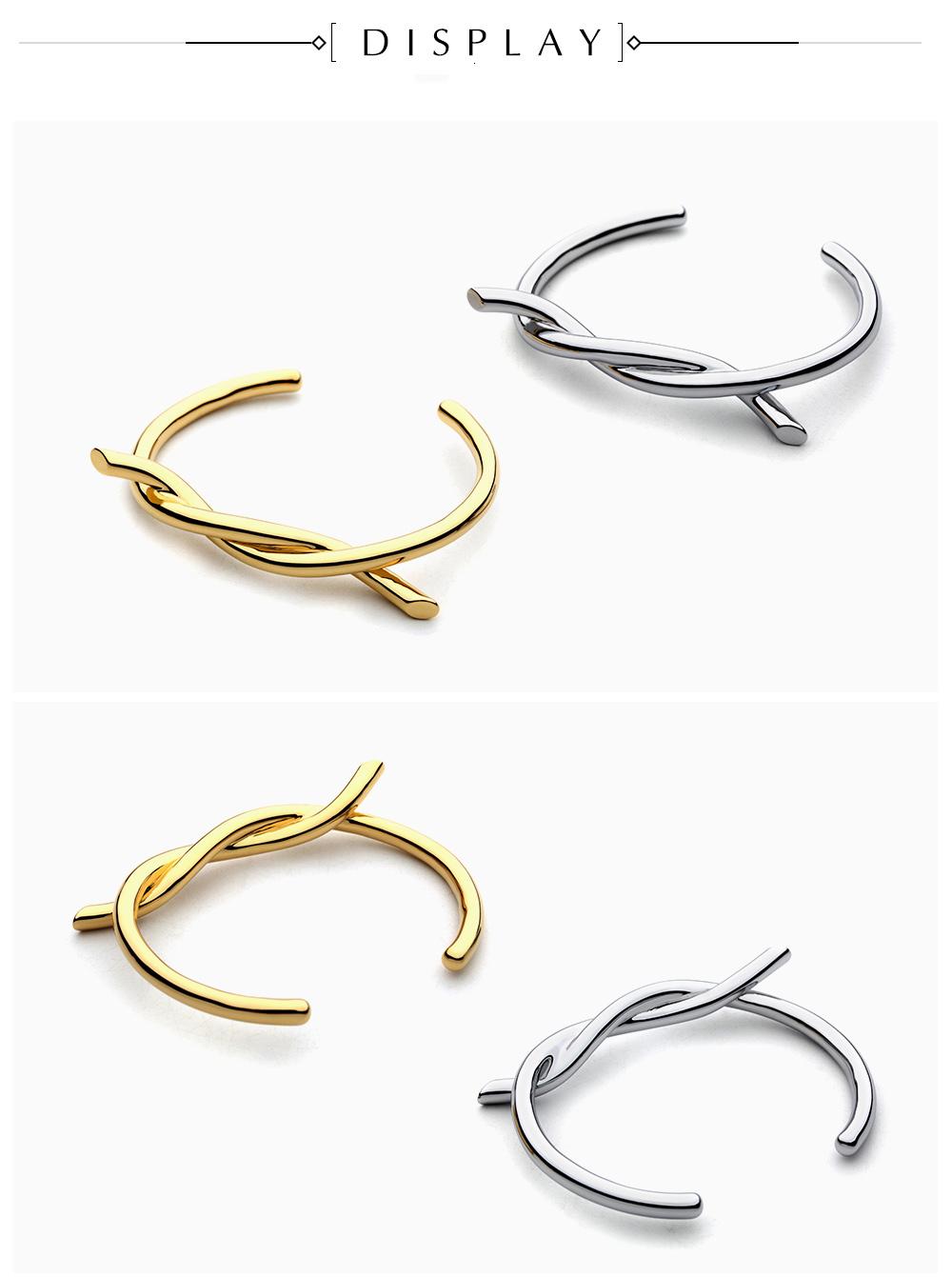 Women Fashion 100% Brass Knot Bangle Cuff Bracelet