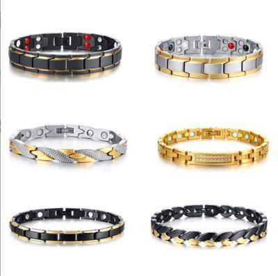 Youth Fashion Metal Jewelry Magnetic Bracelet Europe and The United States Jewelry Men&prime; S Titanium Magnetic Bracelets