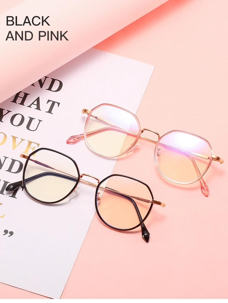 Anti-Blu-Ray Glasses Korean Retro Polygon Irregular Small Face Glasses Frame