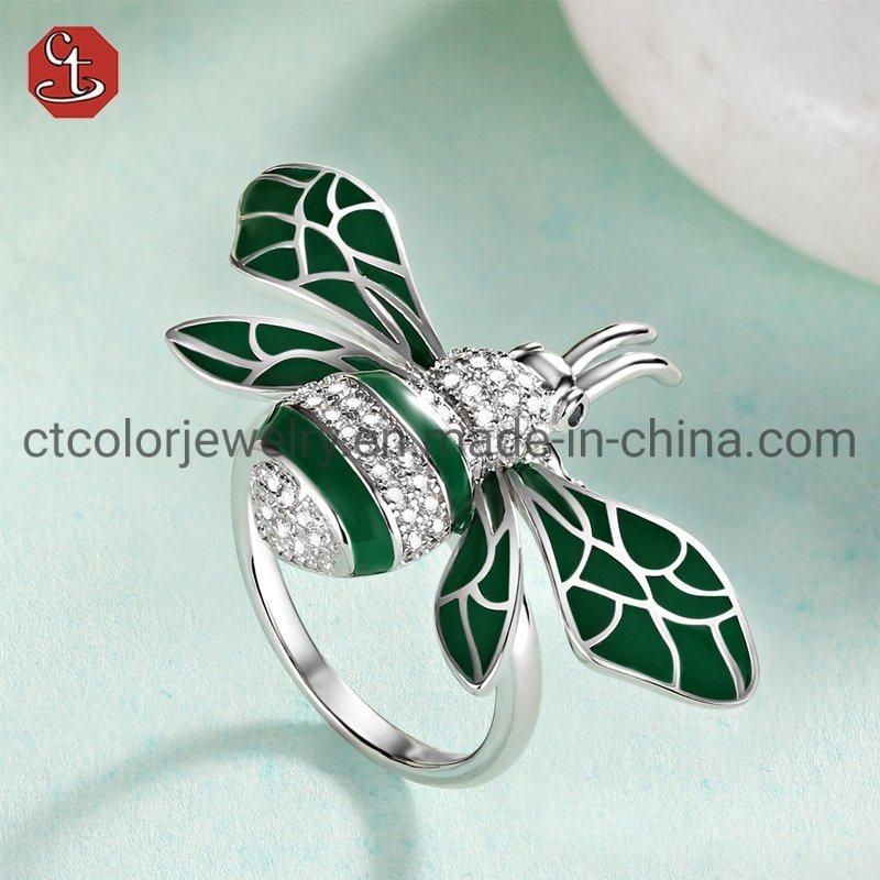 Fashion Jewelry 925 Sterling Silver or Brass Jewelry Gold Plated Enamel Little bee Earring