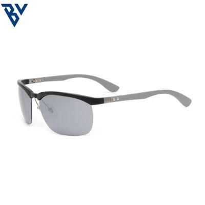 BV Rectangle Custom Logo Fashion Driving Semi-Rimless Sunglasses for Man
