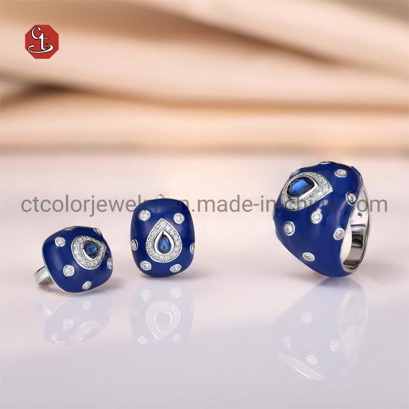 Fashion Jewelry 925 Sterling Silver Colorful Enamel Earrings