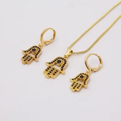 New Design Lady Cubic Zirconia 18K Gold Plated Jewelry Set
