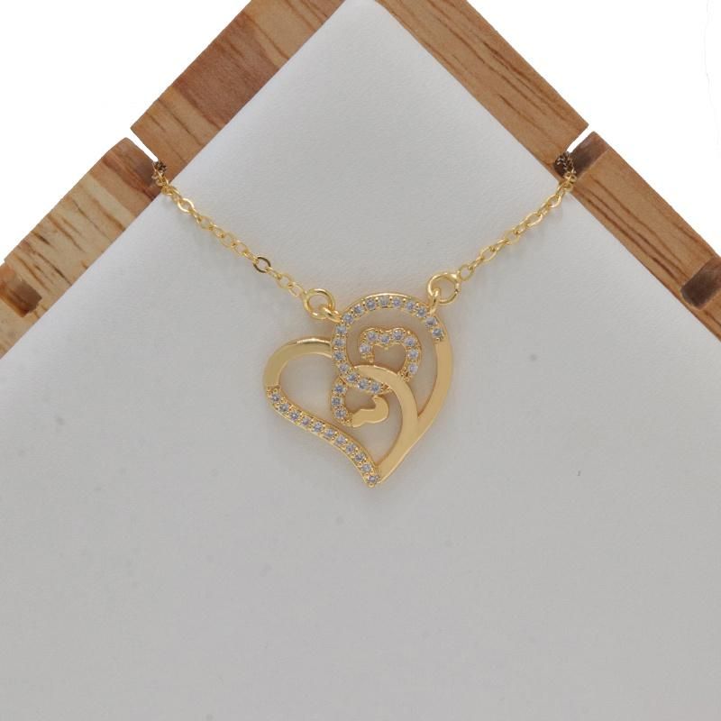 Wholesale Heart Shaped Ladies Zircon Fashion Jewelry Necklace