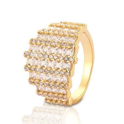 Women Silver 18K Gold Plated Stainless Steel Engagement Finger Wedding Rings Fashion Jewelry Design