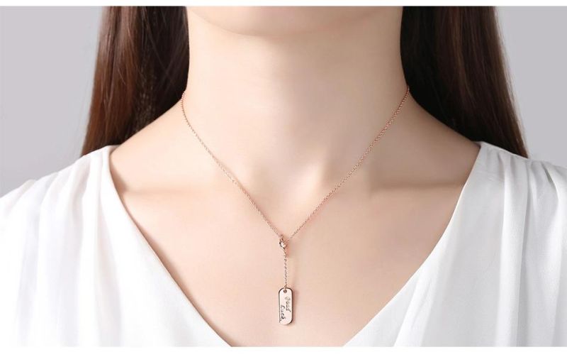 Romantic Accessory Silver Cubic Zirconia Chain Necklace