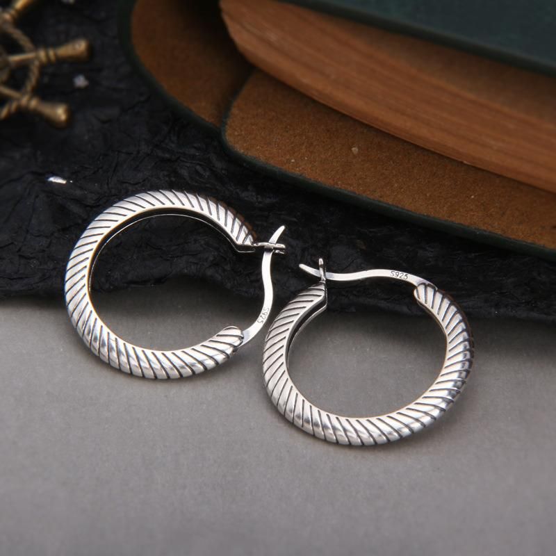 Men′ S and Women′ S 925 Sterling Silver Twisted Snake Earrings