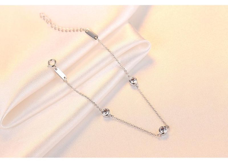 Fashion Jewelry Popular Style Silver Bracelet with Cubic Zircon
