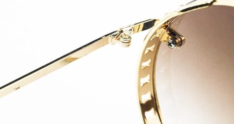 Round Diamond-Encrusted Luxury Wholesale Women Sunglasses