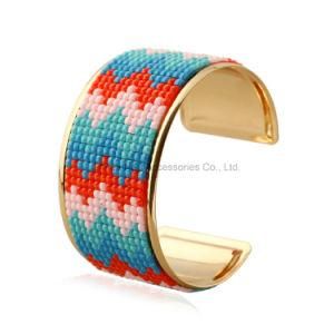 Fashion 3.5cm Wide Opening Mix Acrylic Resin Women Jewelry Gold Bracelet Bangle