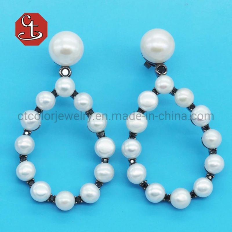 Fashion Korean Big Pearl Drop Earring Elegant 2021 Handmade Pearl Earrings for Women Wedding Party Jewelry Gift