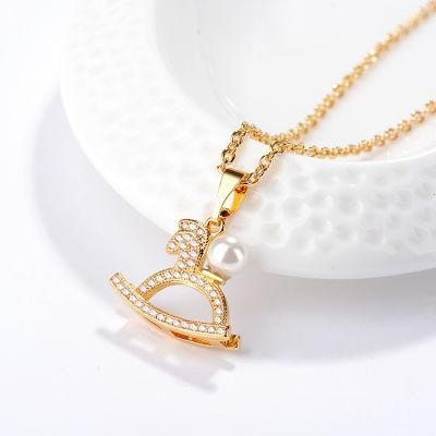 Wholesale 2020 Fashion Custom Jewelry 14K Gold Charms Bling Long Picture Pendant Necklace