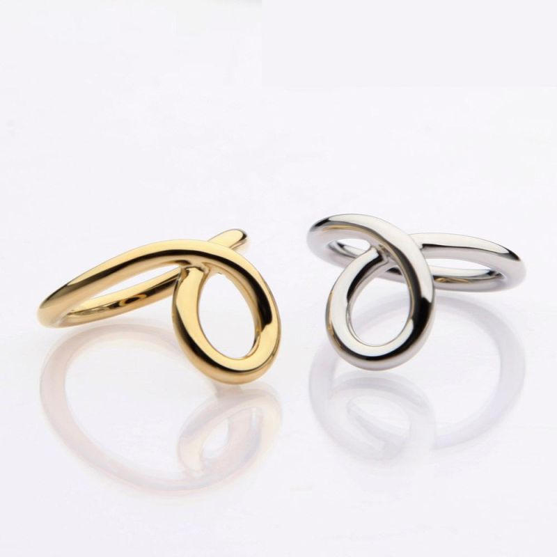 Platinum Plated Brass Copper Double Circle Ring