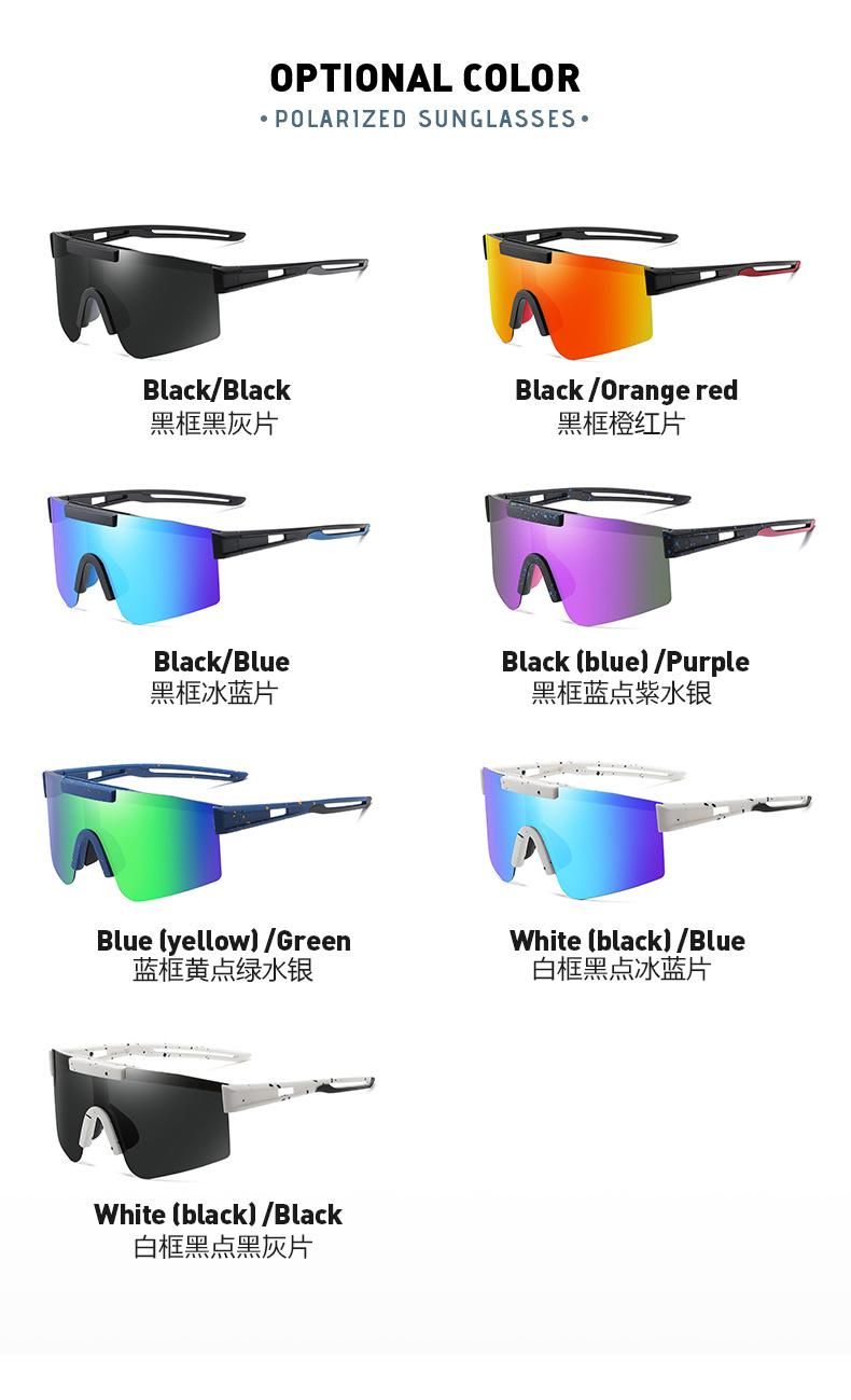 Wind Proof Goggle Sunglasses PC Frame Polarized Lens with Colorful Mirror Unisex Sporty Sunglases