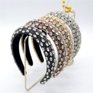 Wholesale Handmade Elegant Wedding Cute Crystal Headbands Colorful for Women Party Prom Luxury Rhinestone Baroque Headband