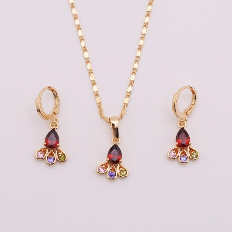 Costume Wholesale Fashion Imitation Silver Gold Stainless Steel Charm Jewelry with Earring Sets Pendant Necklace