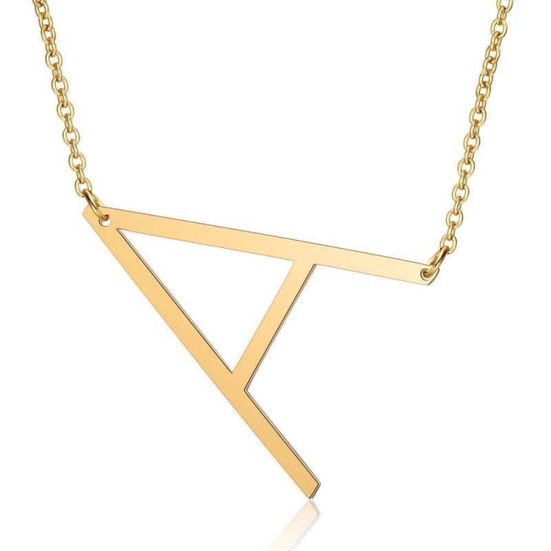 Manufacturer Custom Word Fashion Necklace Jewelry High Quality Non Fade Chain 14K 18K Gold Plated Character Letter Necklace jewellery