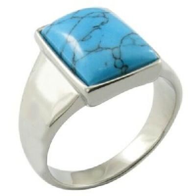Gem Stone Ring Turquoise Jewelry Steel Ring