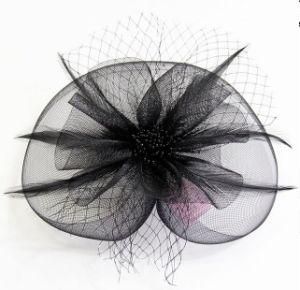 Black Lace Feather Flower Mesh Decoration Hair Accessories