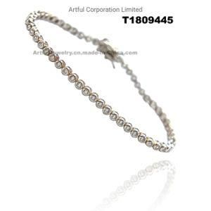 New Fashion Style Bezel Silver Tennis Bracelet