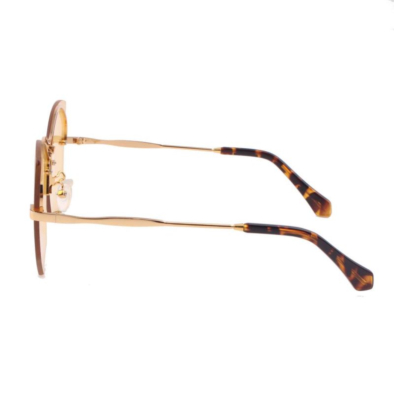 2019 Factory Directly Metal Fashion Sunglasses with Brown Lens