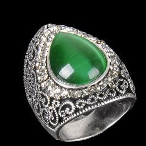 2014 Fashiontrendy Imatation Jewelry Antique Emerald Silver Ring