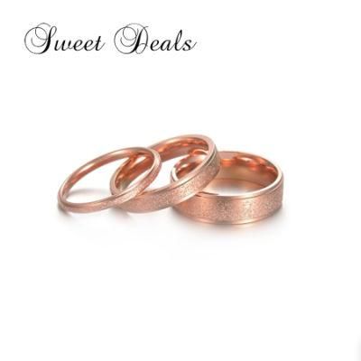 Fashion Ring Stainless Steel Frosted End Ring