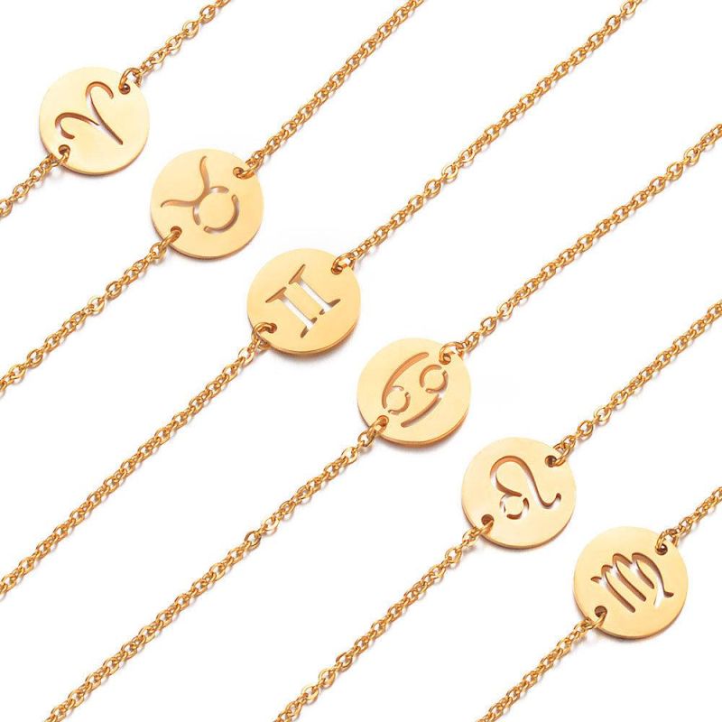 Manufacturer Custom Water Resistant Fashion Jewelry High Quality Bracelet 18K Gold Plated Women Fashion Bracelet Zodiac jewellery